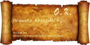 Oravetz Kristóf névjegykártya